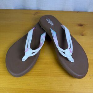 Flojos Margo Tye-Dye Flip Flops Memory Foam, Women's size 10